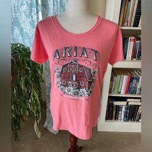 ARIAT pink graphic western barn tee